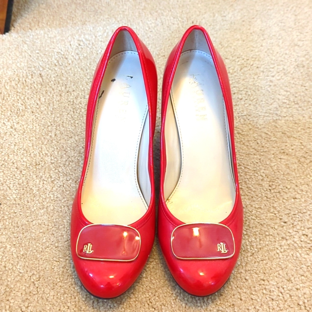 Ralph Lauren Wedges red patent shoes